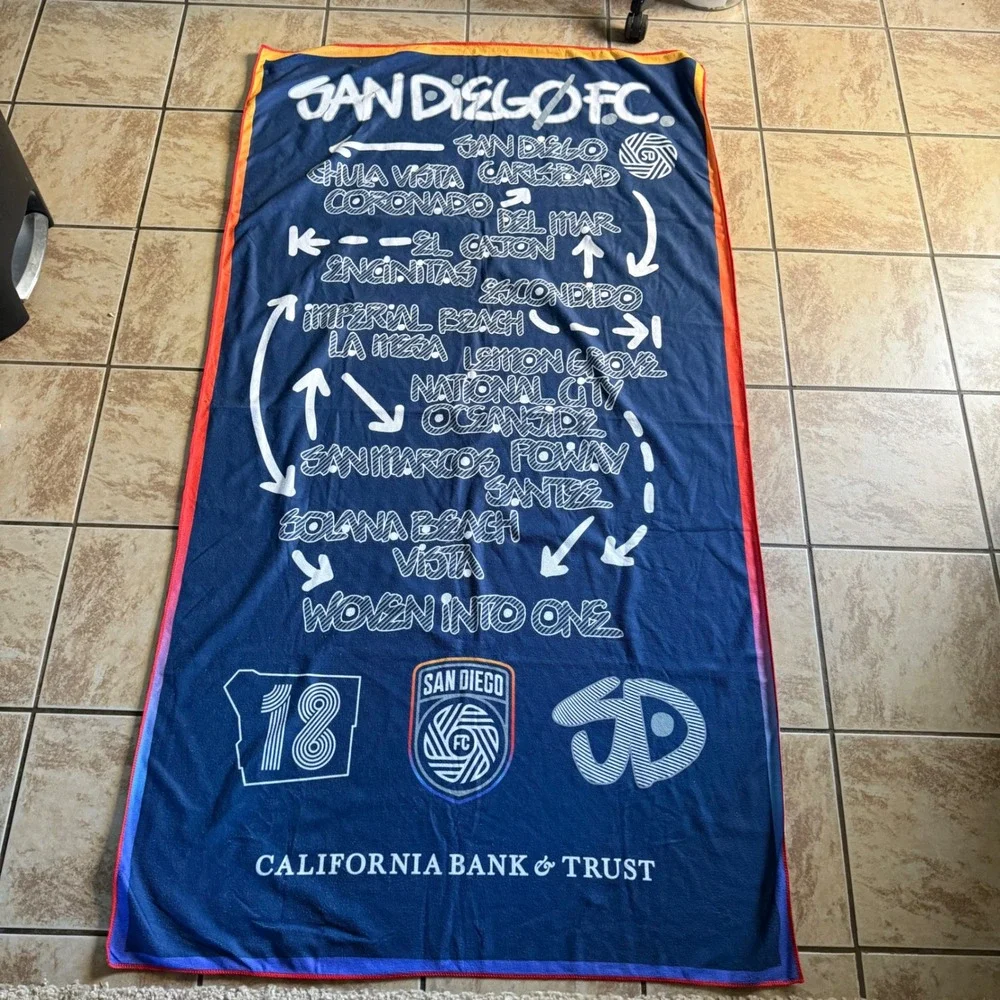 San Diego FC Beach Towel Snapdragon Stadium‎ Hirving Lozano Dreyer SGA Lot Of 2